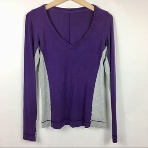 Lululemon long sleeve tee purple and gray